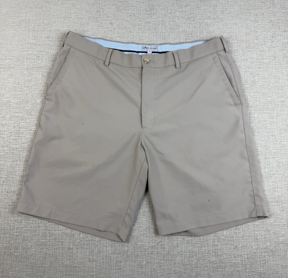 Peter Millar Men’s 36 Tan Performance Golf Shorts Lightweight Polyester